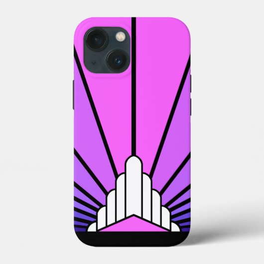 Art deco zon in paarse & roze Case-Mate iPhone case (Achterkant)