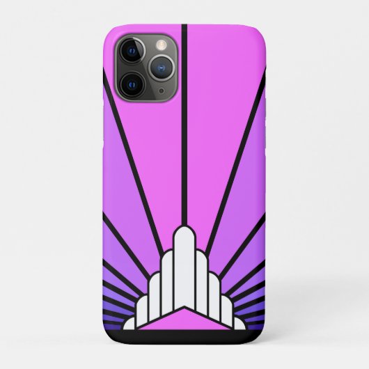 Art deco zon in paarse & roze Case-Mate iPhone case (Achterkant)
