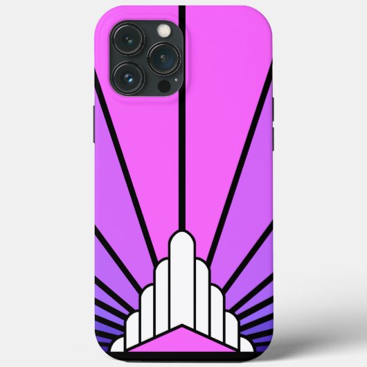 Art deco zon in paarse & roze Case-Mate iPhone case (Achterkant)