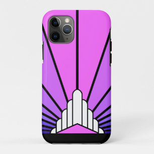 Art deco zon in paarse & roze Case-Mate iPhone case