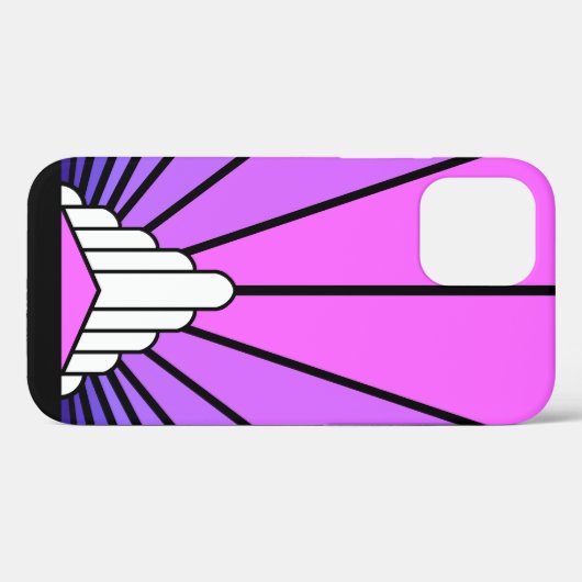 Art deco zon in paarse & roze Case-Mate iPhone case (Achterkant (horizontaal))