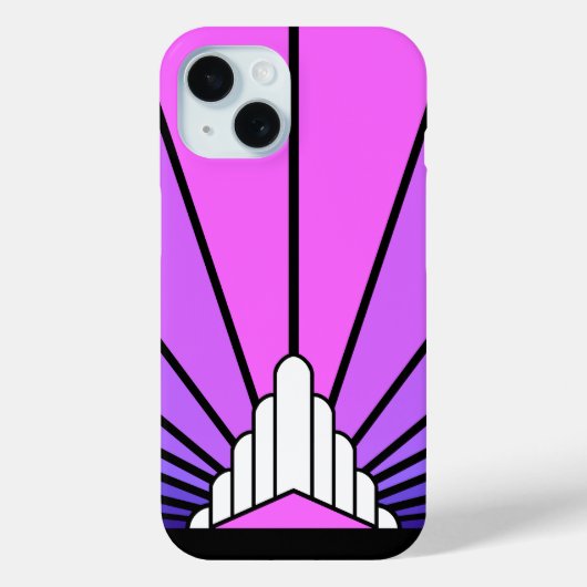 Art deco zon in paarse & roze Case-Mate iPhone case (Achterkant)