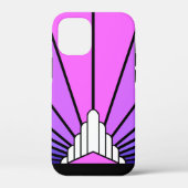 Art deco zon in paarse & roze Case-Mate iPhone case (Achterkant)