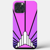 Art deco zon in paarse & roze Case-Mate iPhone case (Achterkant)