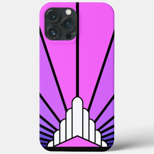 Art deco zon in paarse & roze Case-Mate iPhone case (Achterkant)