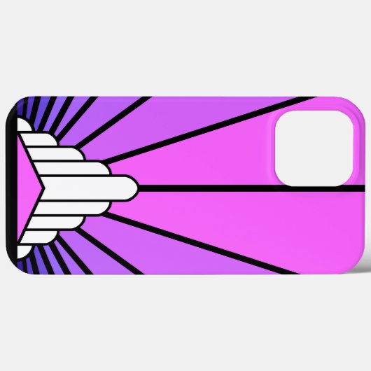 Art deco zon in paarse & roze Case-Mate iPhone case (Achterkant (horizontaal))