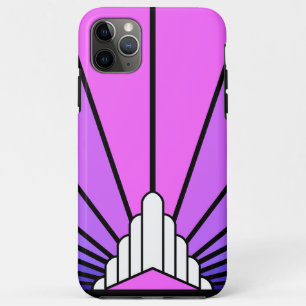 Art deco zon in paarse & roze Case-Mate iPhone case