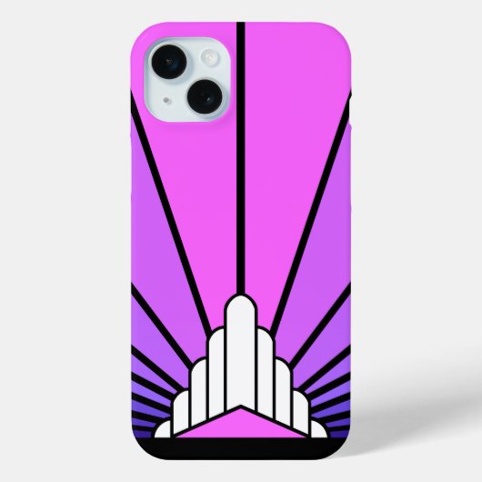 Art deco zon in paarse & roze Case-Mate iPhone case (Achterkant)
