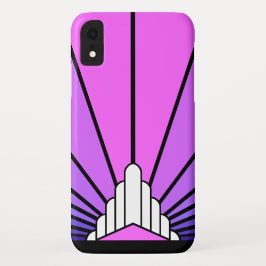 Art deco zon in paarse & roze iPhone / iPad case (Achterkant)