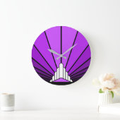 Art deco zon in paarse wandklok (Huis)