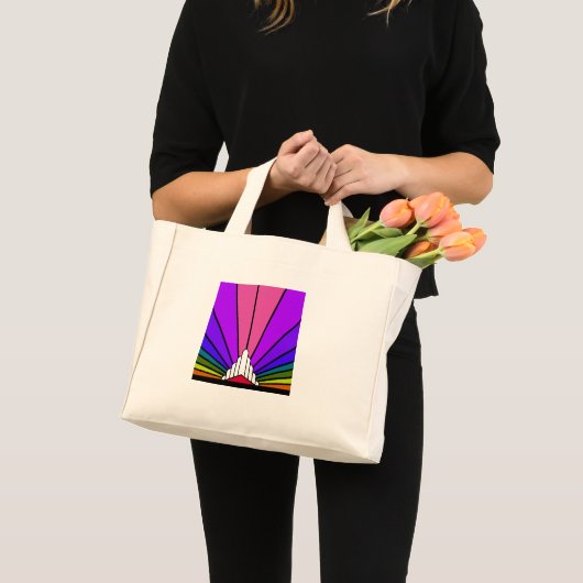 Art deco zon in regenboog Canvas tas (Voorkant (product))
