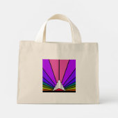 Art deco zon in regenboog Canvas tas (Achterkant)