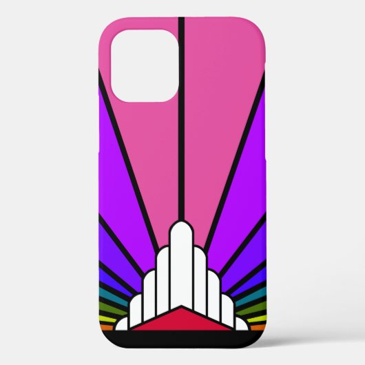 Art deco zon in regenboog Case-Mate iPhone case (Achterkant)