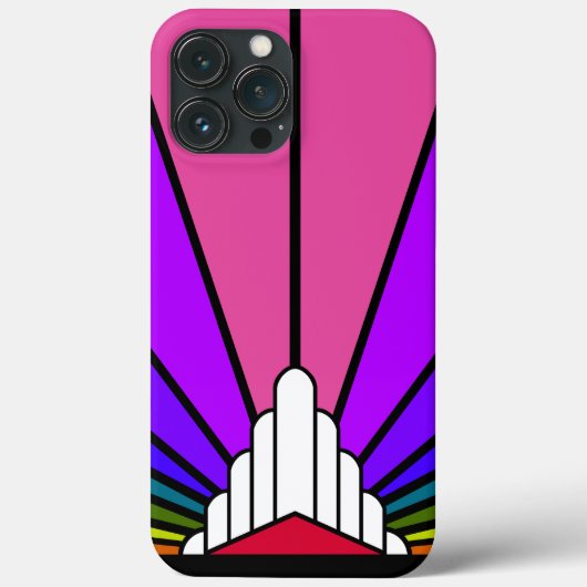 Art deco zon in regenboog Case-Mate iPhone case (Achterkant)