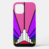 Art deco zon in regenboog Case-Mate iPhone case (Achterkant)