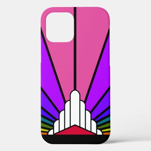 Art deco zon in regenboog Case-Mate iPhone case (Achterkant)