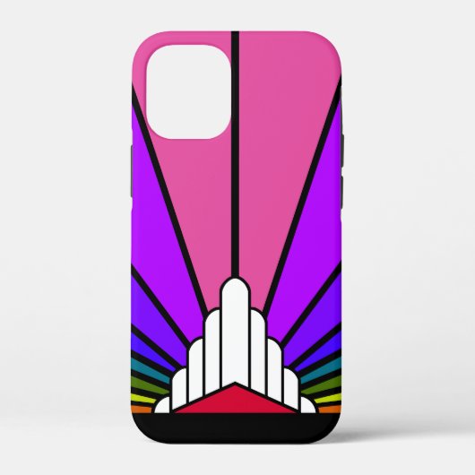Art deco zon in regenboog Case-Mate iPhone case (Achterkant)