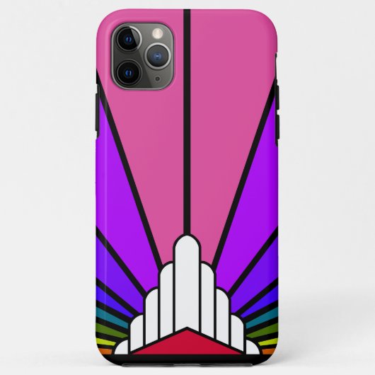 Art deco zon in regenboog Case-Mate iPhone case (Achterkant)