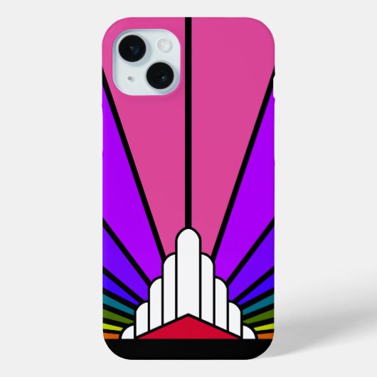 Art deco zon in regenboog Case-Mate iPhone case (Achterkant)