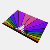 Art deco zon in regenboog deurmat (Schuin)