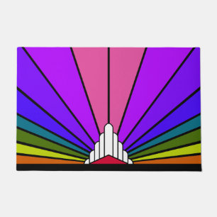 Art deco zon in regenboog deurmat