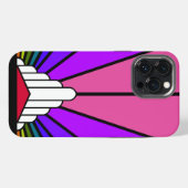 Art deco zon in regenboog iPhone hoesje (Achterkant horizontaal)