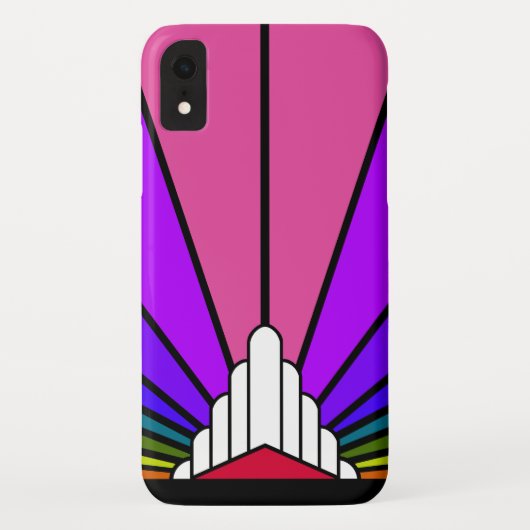 Art deco zon in regenboog iPhone / iPad case (Achterkant)