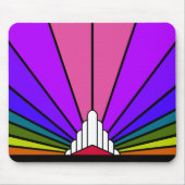 Art deco zon in regenboog muismat (Voorkant)