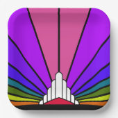 Art deco zon in regenboog Papier Bord (Voorkant)