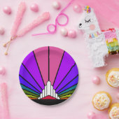 Art deco zon in regenboog Papier Bord (Feest)