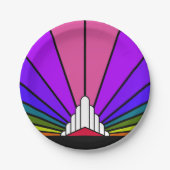 Art deco zon in regenboog Papier Bord (Voorkant)