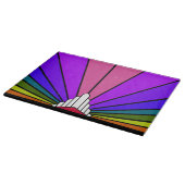Art deco zon in regenboog snijplank (Hoek)