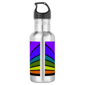 Art deco zon in regenboog waterfles (Achterkant)