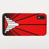 Art deco zon in rode iPhone / iPad case (Achterkant (horizontaal))
