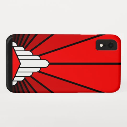 Art deco zon in rode iPhone / iPad case (Achterkant (horizontaal))