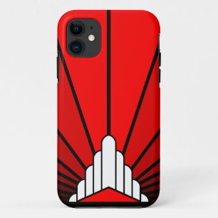 Art deco zon in rood Case-Mate iPhone case