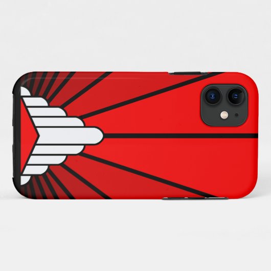 Art deco zon in rood Case-Mate iPhone case (Achterkant (horizontaal))
