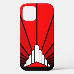 Art deco zon in rood Case-Mate iPhone case