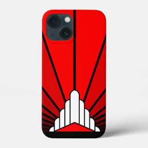Art deco zon in rood Case-Mate iPhone case