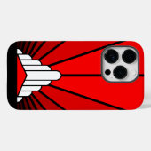 Art deco zon in rood Case-Mate iPhone case (Achterkant (horizontaal))