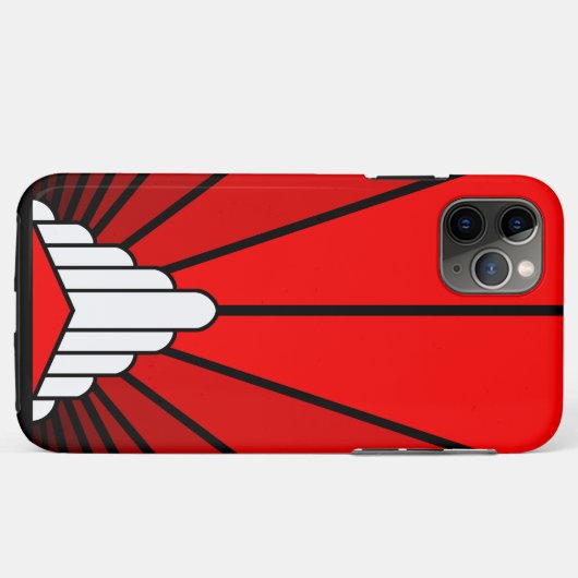 Art deco zon in rood Case-Mate iPhone case (Achterkant (horizontaal))