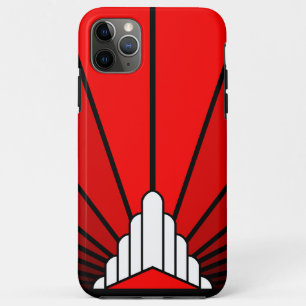 Art deco zon in rood Case-Mate iPhone case