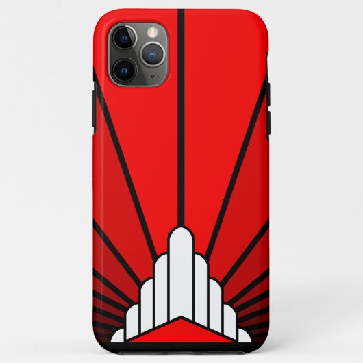 Art deco zon in rood Case-Mate iPhone case (Achterkant)