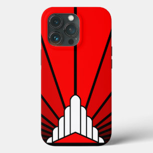 Art deco zon in rood Case-Mate iPhone case