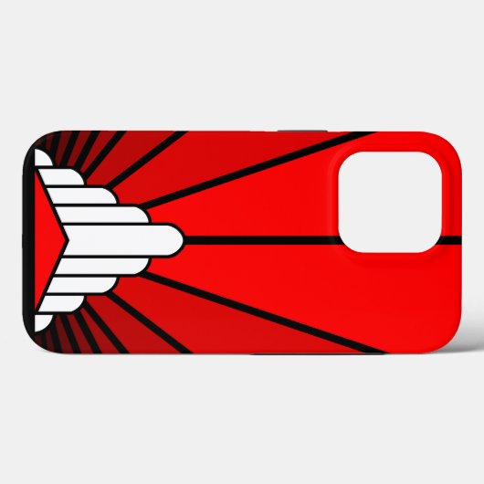 Art deco zon in rood Case-Mate iPhone case (Achterkant (horizontaal))