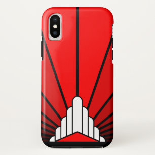Art deco zon in rood Case-Mate iPhone case