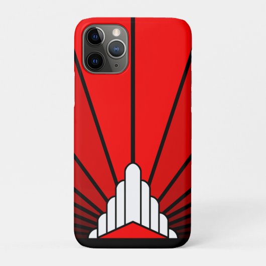 Art deco zon in rood Case-Mate iPhone case (Achterkant)