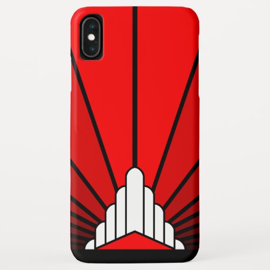 Art deco zon in rood Case-Mate iPhone case (Achterkant)