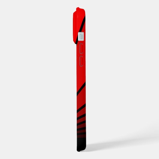 Art deco zon in rood iPhone hoesje (Linkerkant)