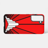 Art deco zon in rood samsung galaxy hoesje (Achterkant horizontaal)